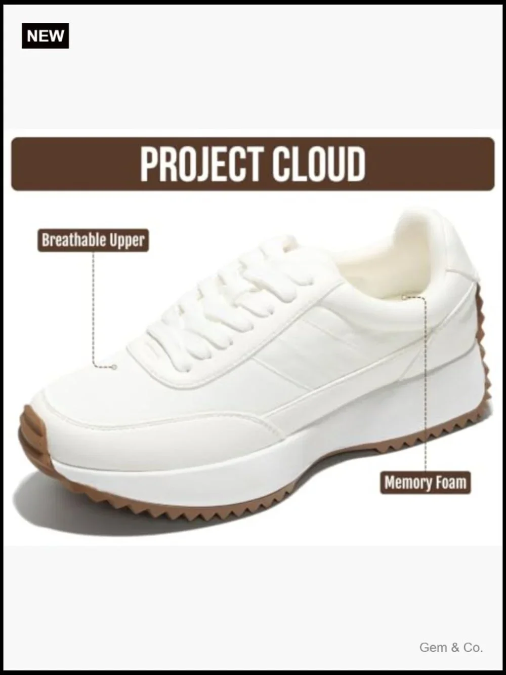 Memory Foam Fashion Sneakers - Lightweight Non-Slip Lace Up